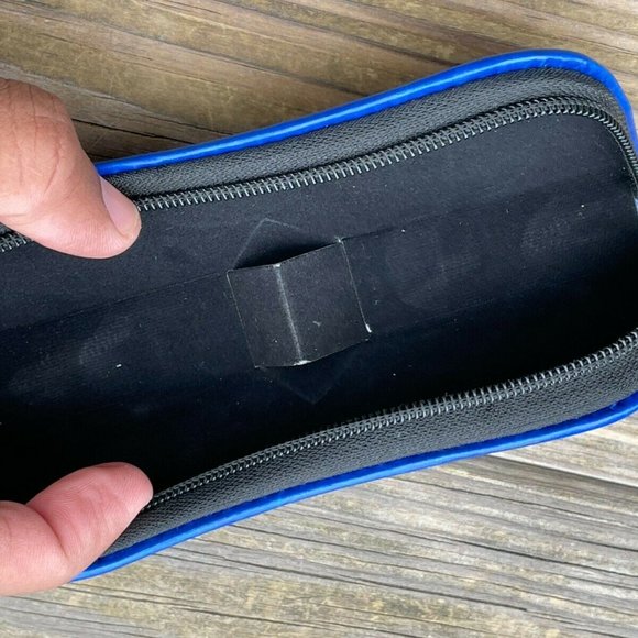Glasses Case Empty Case for Eye wear Glasses Blue Faux Leather Case only - Picture 6 of 8